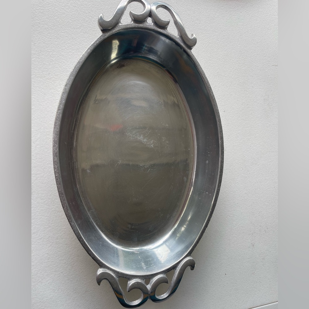 Authentic Wilton Armetale Pewter Scroll Tray